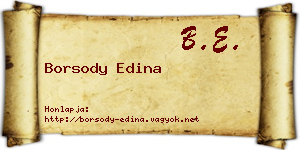 Borsody Edina névjegykártya